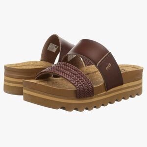 Reef Women’s Cushion Vista Hi Platform Sandal Vegan Leather Double Strap Size 7